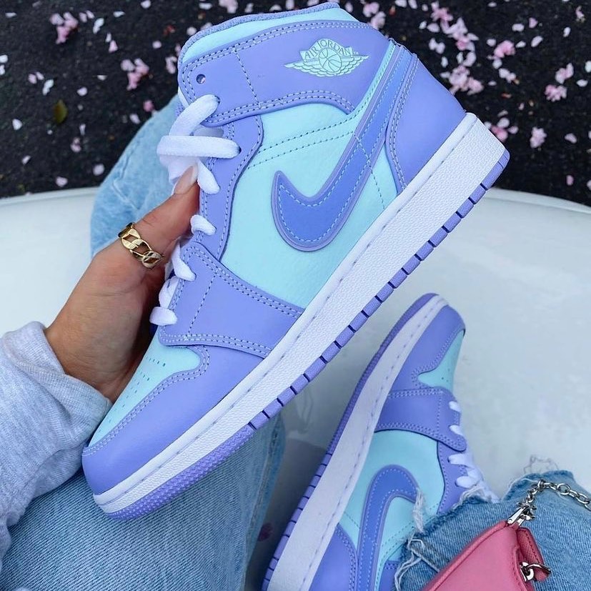 Jordan 1 Mid Purple Aqua