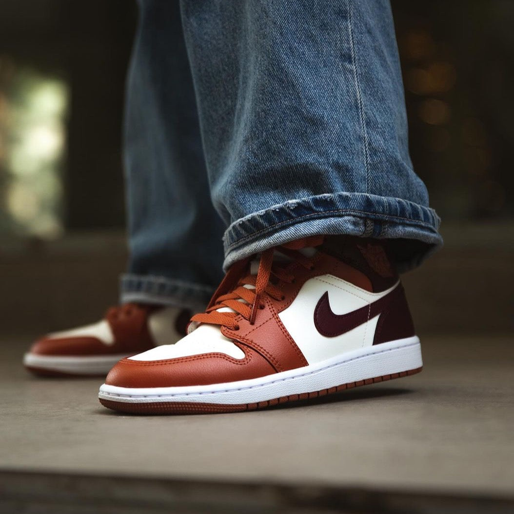 Jordan 1 Mid Dusty Peach Night Maroon