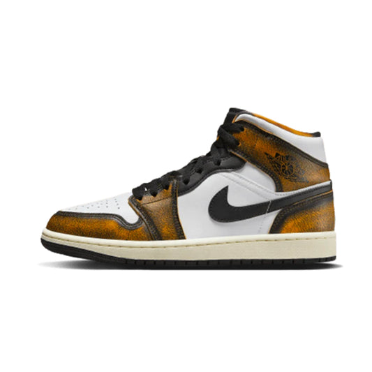 Jordan 1 Mid SE Orange Wear Away