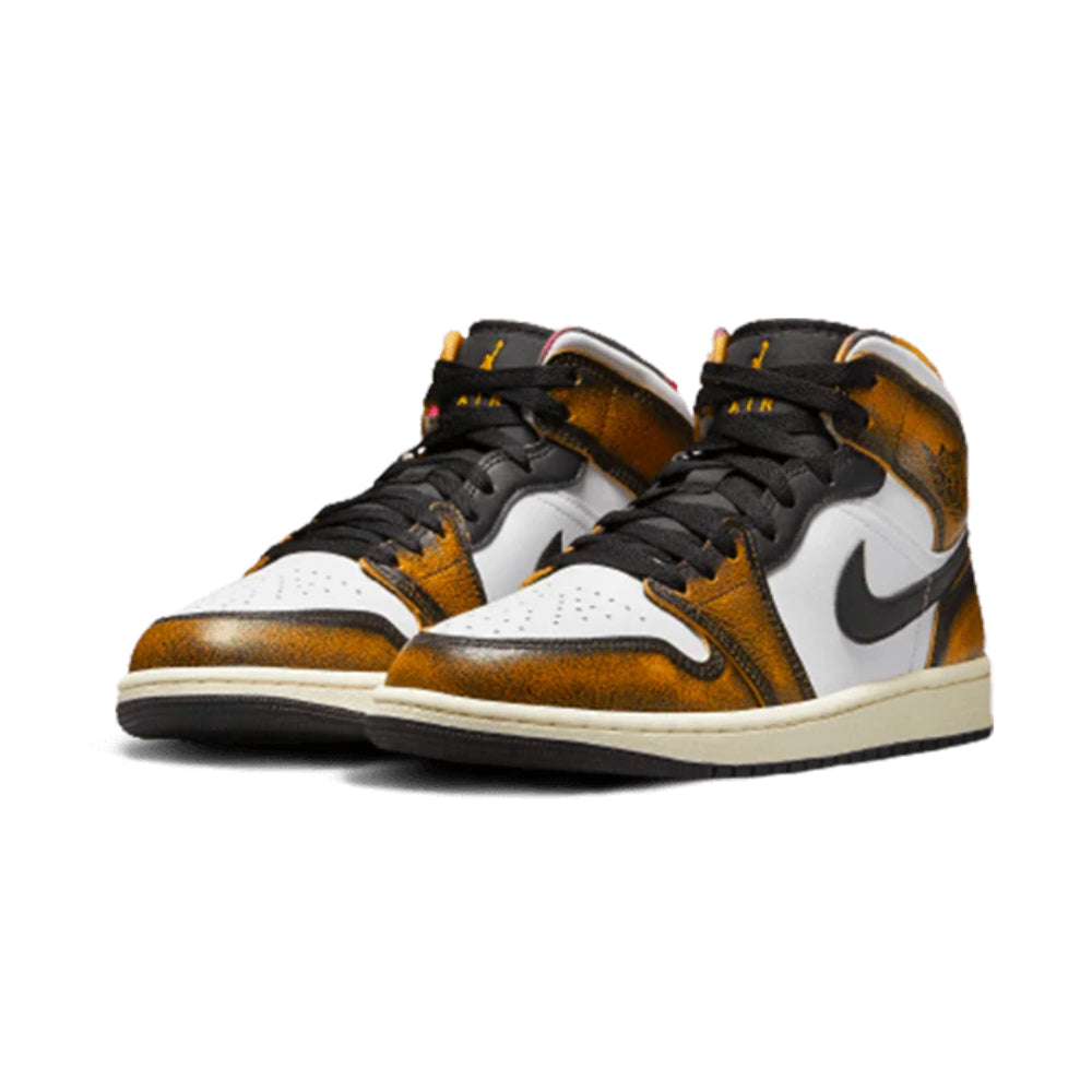 Jordan 1 Mid SE Orange Wear Away